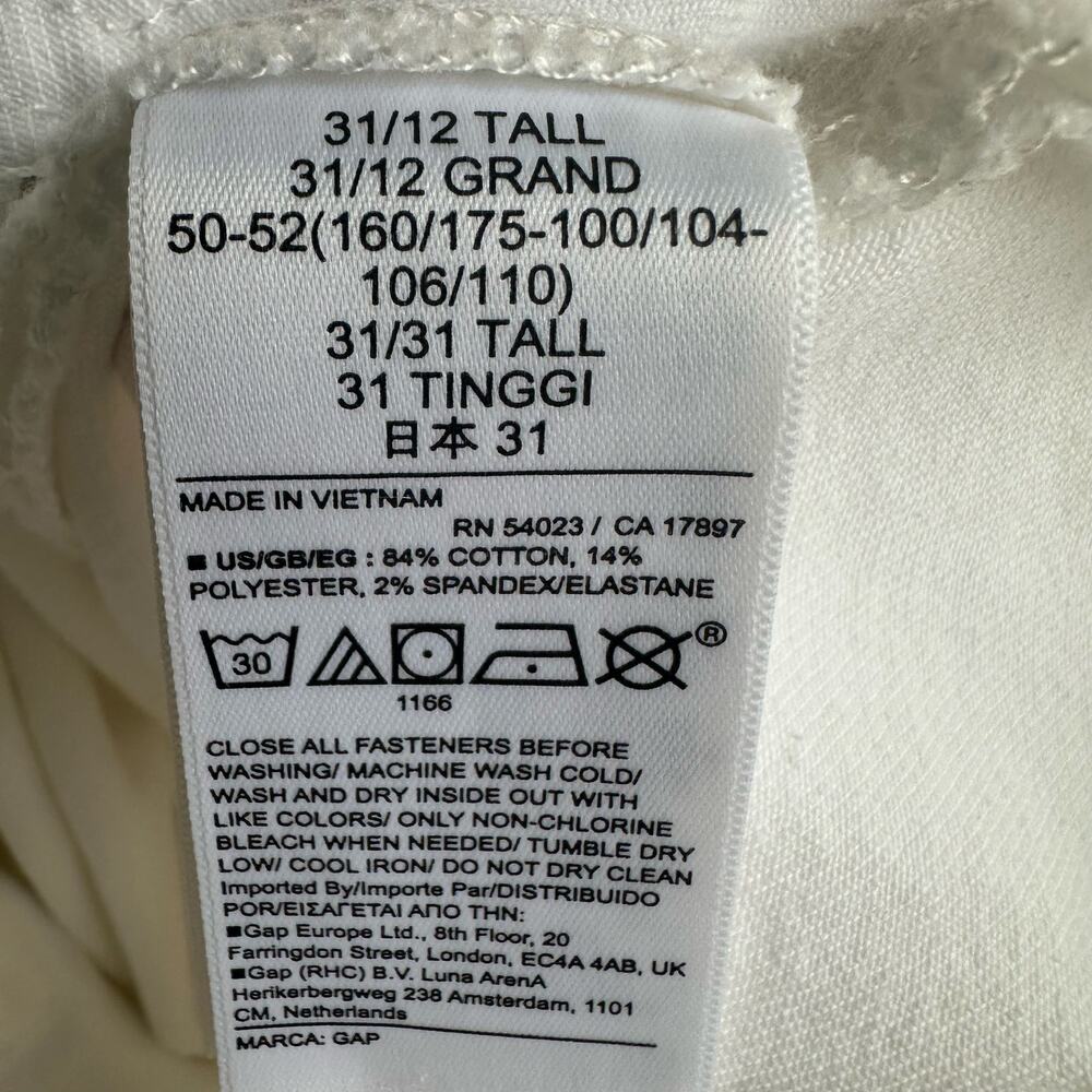 GAP 70s Flare High-Rise Jeans White | Size 31 Tall - Picture 8 of 8